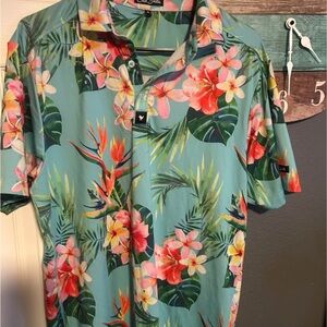 2 Bad Birdie Vibrant Floral Polo Shirts